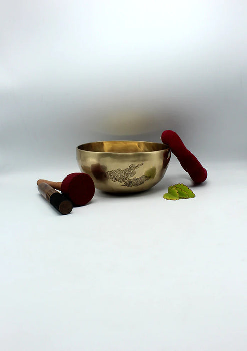 Tibetan Sky Etched Singing Bowl - Melodic & Therapeutic Instrument - 2