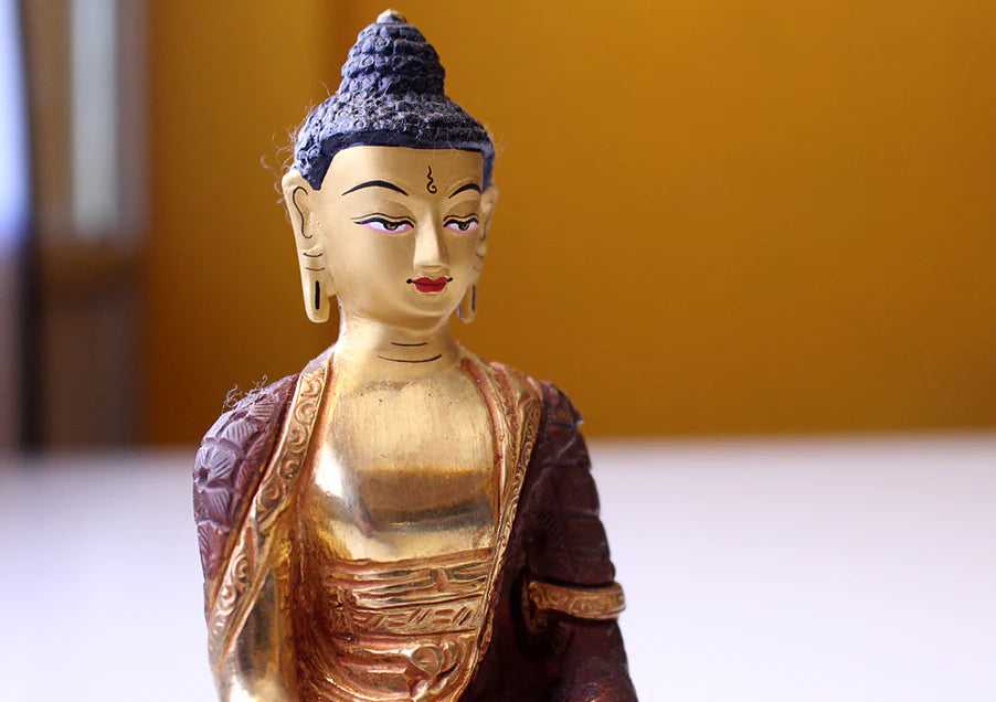 6-Inch Gold Plated Shakyamuni Buddha Statue - Handcrafted Masterpiece - 2