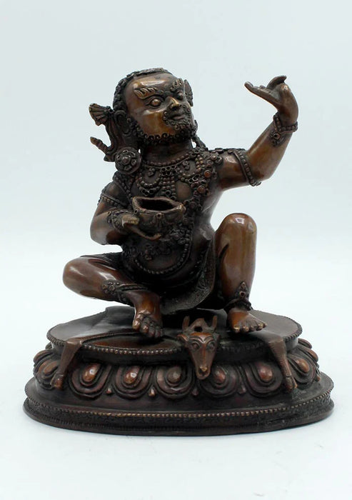 6-Inch Copper Kubera Jambhala Statue - God of Wealth and Prosperity - 6