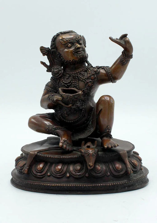 6-Inch Copper Kubera Jambhala Statue - God of Wealth and Prosperity - 6