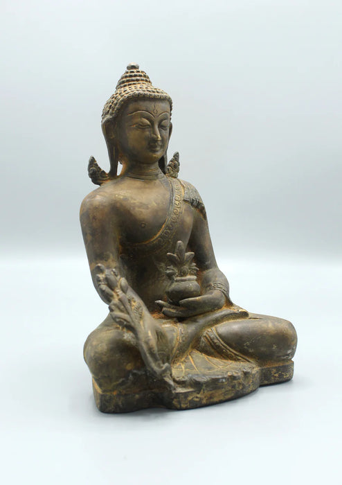 8.5-Inch Healing Medicine Buddha Bronze Statue - 5