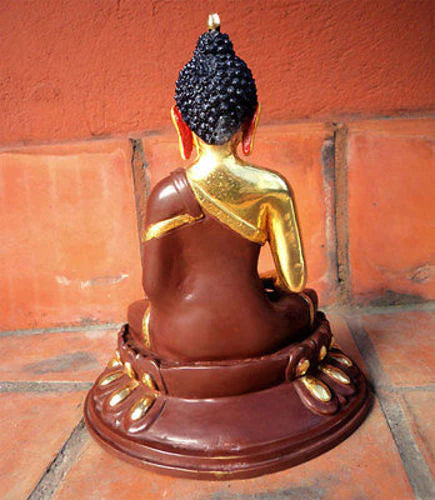 Amitabh Buddha Gold-Plated Copper Statue - Mastercrafted Meditation Art - 1