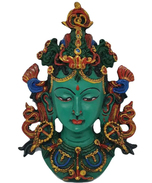 Green Tara Resin Statue, Wall hanging,  20x14cm - 1