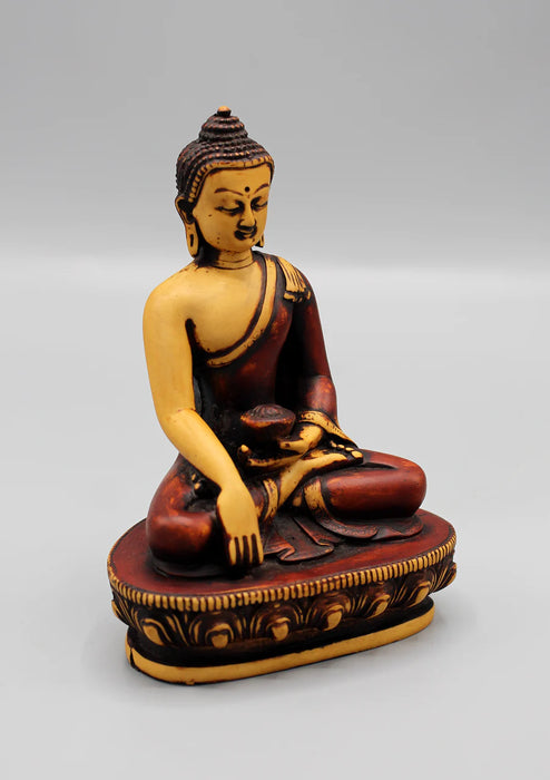 Resin Shakyamuni Buddha Statue 5.6 Inch - Handcrafted in Nepal - 5