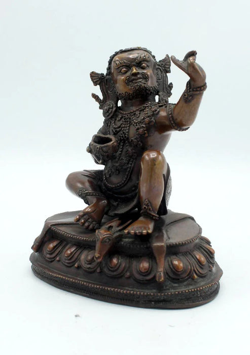 6-Inch Copper Kubera Jambhala Statue - God of Wealth and Prosperity - 3