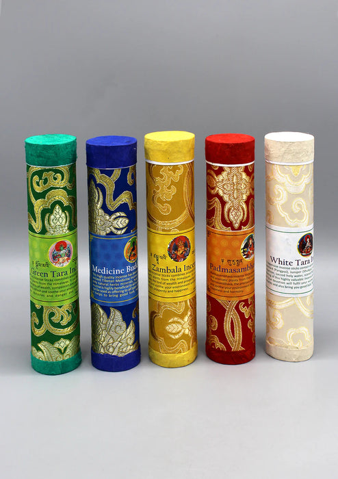 5-Piece Set: Brocade Tube Tibetan Deities Incense - 1