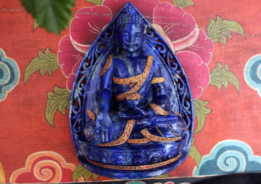 7 Inch Lapis Lazuli Healing Medicine Buddha Statue - 2