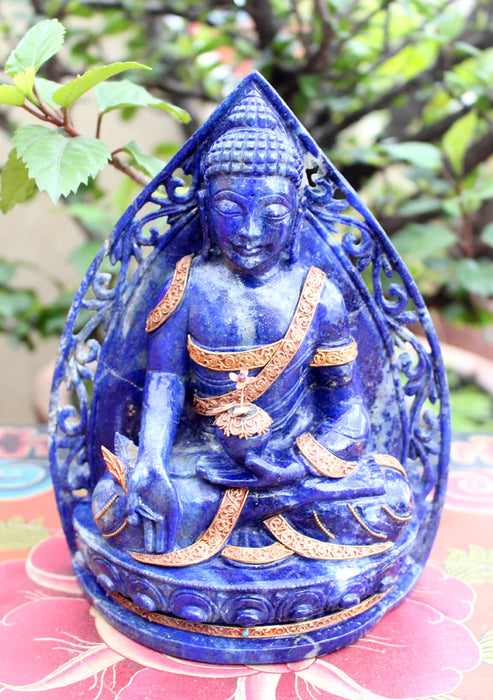 7 Inch Lapis Lazuli Healing Medicine Buddha Statue - 1
