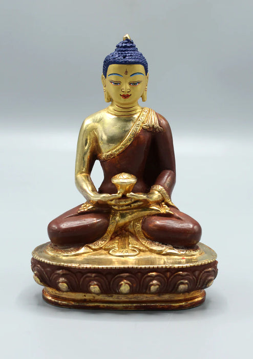 5.5-Inch Partly Gold Plated Amitabha Buddha Statue - 5