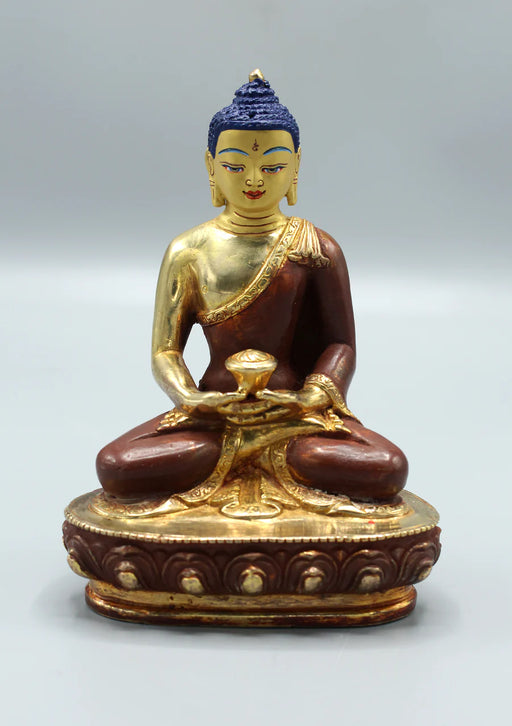 5.5-Inch Partly Gold Plated Amitabha Buddha Statue - 5