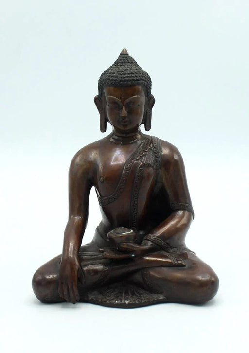 6.8 Inch Copper Oxidized Shakyamuni Buddha Statue - Handcrafted Nepal Meditation Art - 5