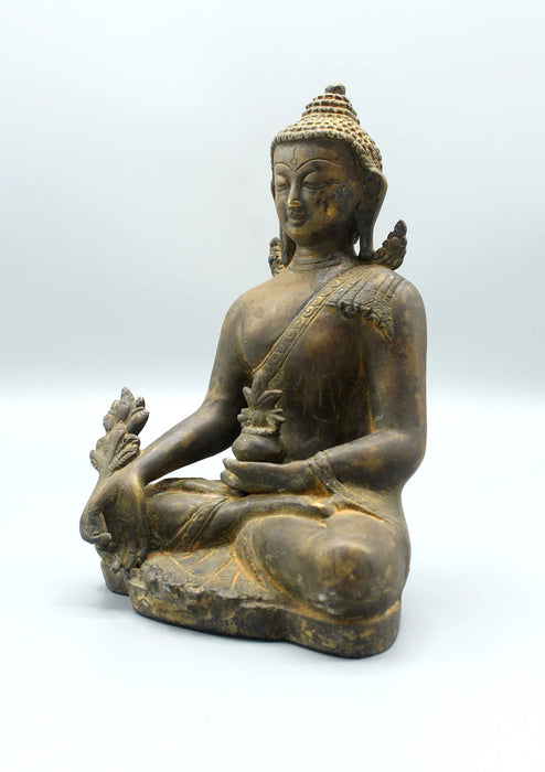 8.5-Inch Healing Medicine Buddha Bronze Statue - 4