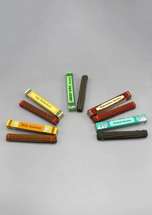 Green Tara Tibetan Incense Gift Pack - Hand-Prepared, Genuine Scents for Puja and Air Freshening - 3