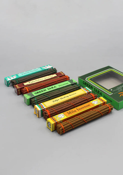 Green Tara Tibetan Incense Gift Pack - Hand-Prepared, Genuine Scents for Puja and Air Freshening - 2