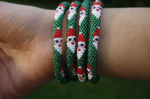 Christmas Santa Handmade Nepal bracelet Set of 4 - 3