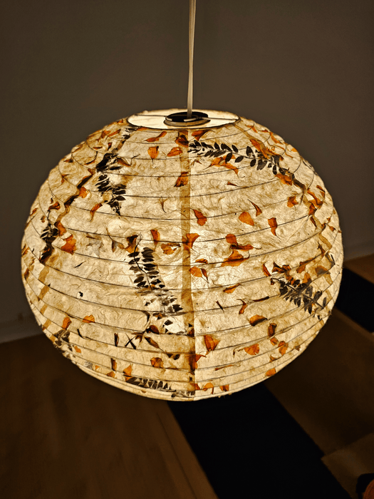 Paper Lamp shade Fern Marigold Petal Mixed upper top view