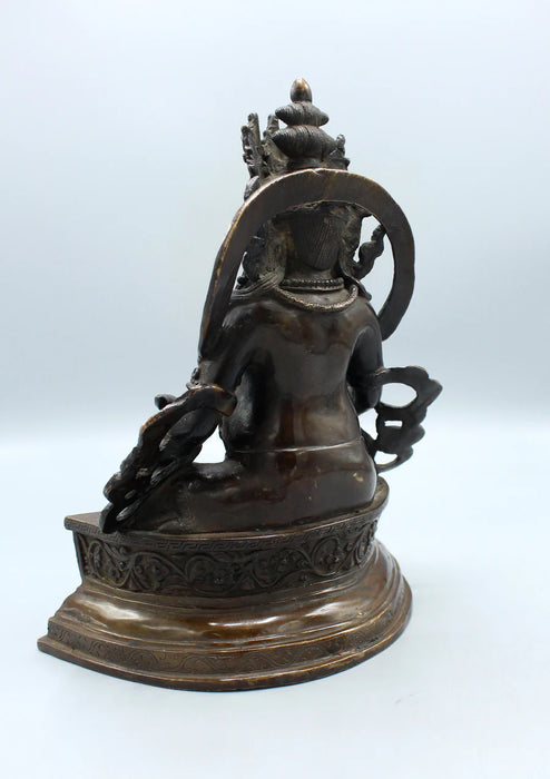 9-Inch Copper Kubera Jambahala Statue - God of Wealth and Prosperity - 1