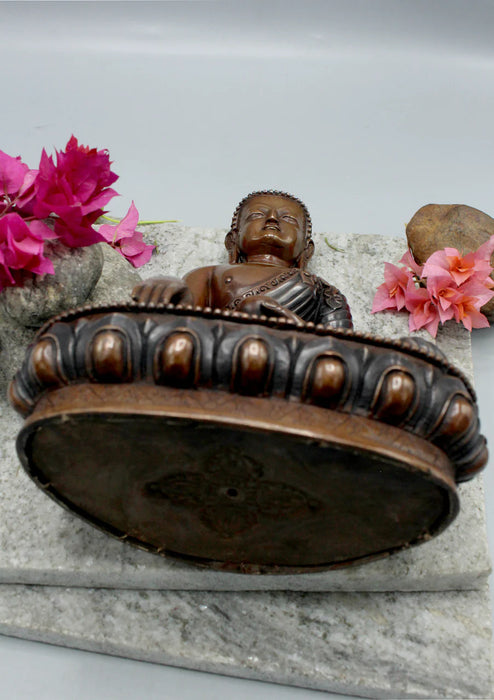 8-Inch Handmade Copper Shakyamuni Buddha Statue - 1
