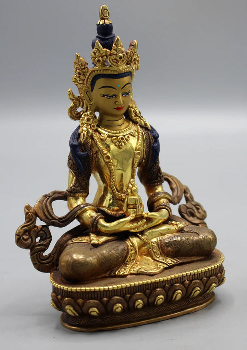 6-Inch Partly Gold Plated Apparmita Buddha Statue - Exquisite Craftsmanship - 3