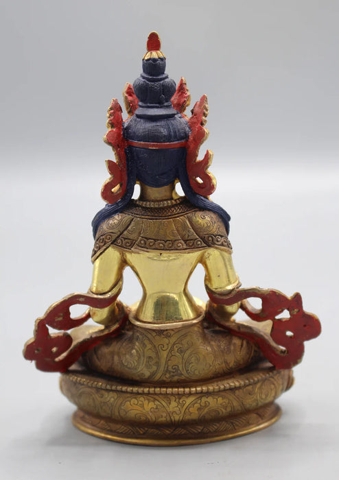 6-Inch Partly Gold Plated Apparmita Buddha Statue - Exquisite Craftsmanship - 2