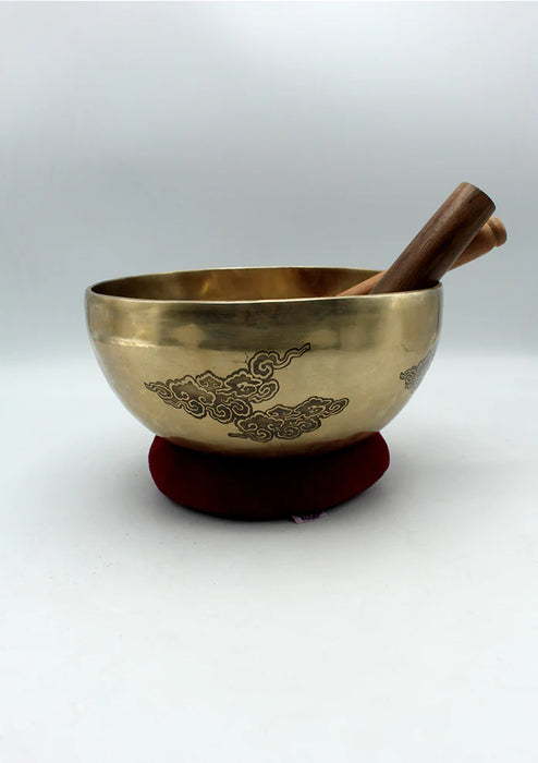 Tibetan Sky Etched Singing Bowl - Melodic & Therapeutic Instrument - 3
