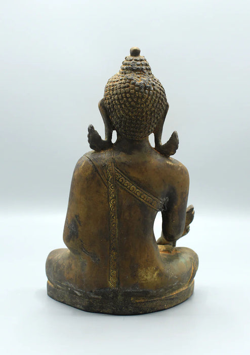 8.5-Inch Healing Medicine Buddha Bronze Statue - 2