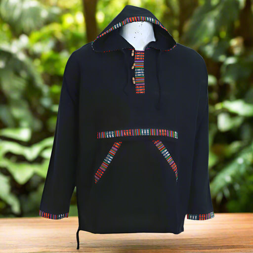 fair trade nepali cloth- black hoodie