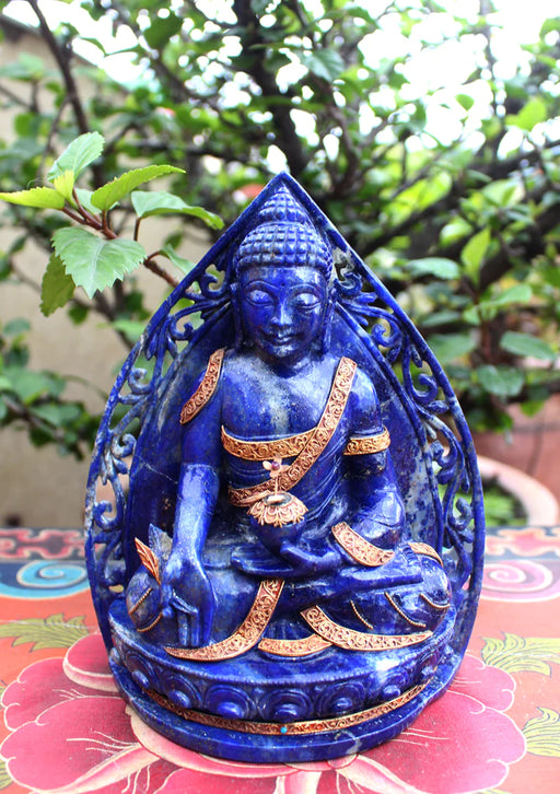 7 Inch Lapis Lazuli Healing Medicine Buddha Statue - 5