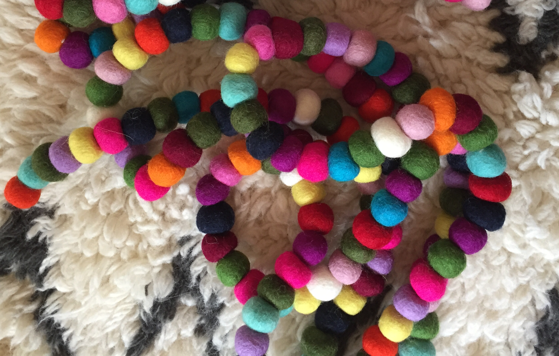felt garland multicolor