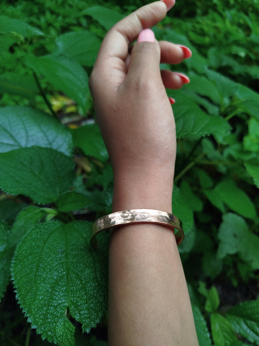 handbeaten copper bracelet for men