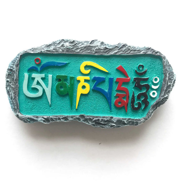 Om Mani Padme 3D Fridge Magnet, Refrigerator Magnet Circular