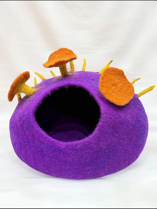 purple cat bed