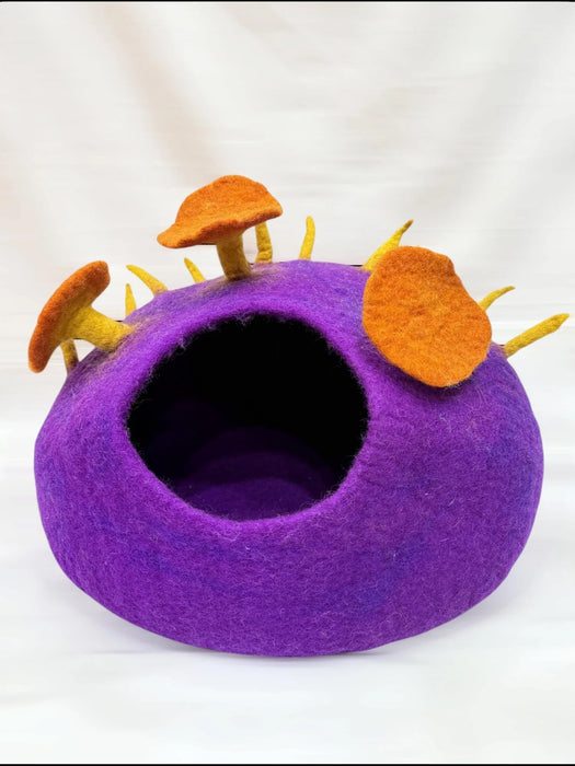 purple cat bed