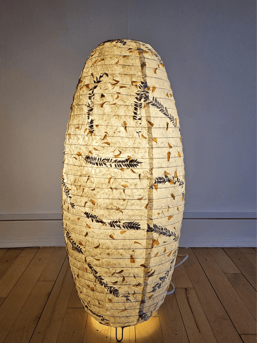 rice paper lampshade - table lampshade - fern petal marigold mixed