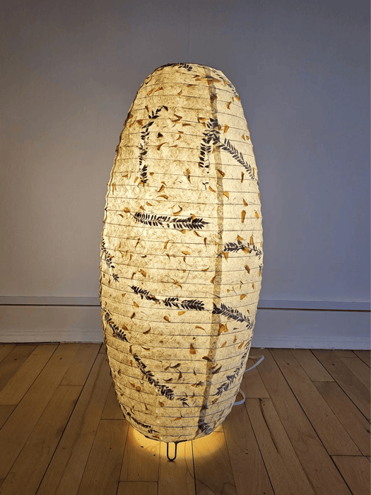 rice paper lampshade - table lampshade - fern petal marigold mixed