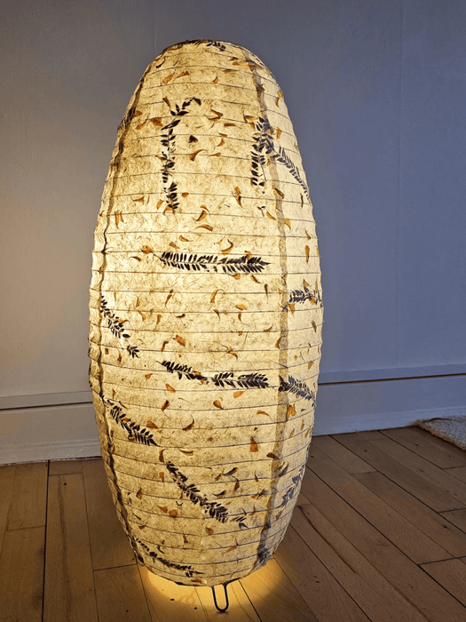 rice paper lampshade - table lampshade - fern petal marigold mixed