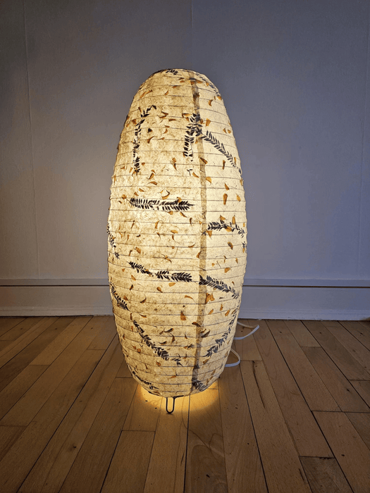 rice paper lampshade - table lampshade - fern petal marigold mixed