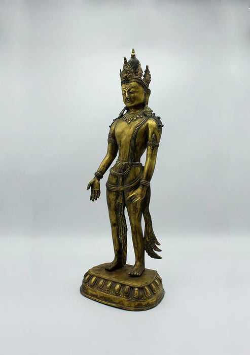 20-Inch Padmapani Bodhisattva Lokeshvara Statue - Newari Style Art