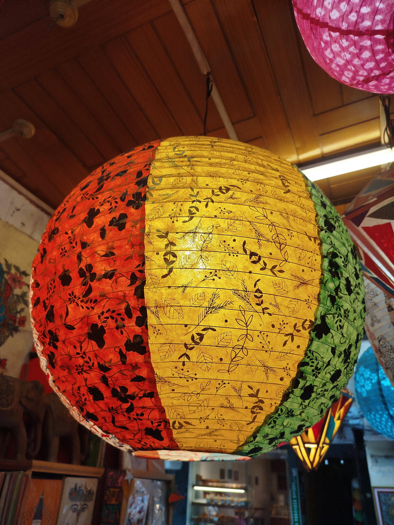 21" Paper Lampshade – Handmade Sustainable Hanging Light Shade – Eco-Friendly  -Fair Trade Lokta Paper