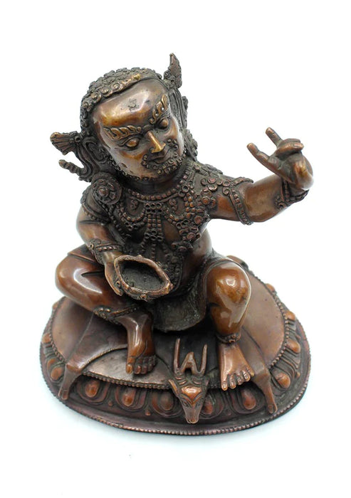 6-Inch Copper Kubera Jambhala Statue - God of Wealth and Prosperity