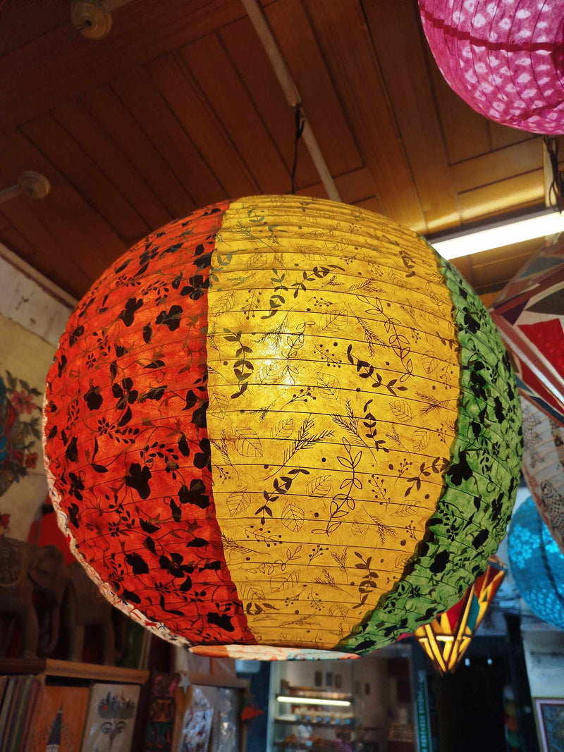 21" Paper Lampshade – Handmade Sustainable Hanging Light Shade – Eco-Friendly  -Fair Trade Lokta Paper