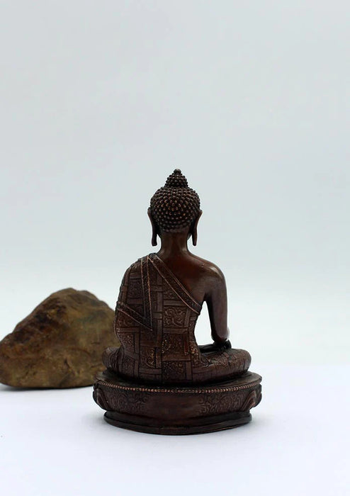 4 Inch Copper Shakyamuni Buddha Statue - Finely Carved Meditation Pose