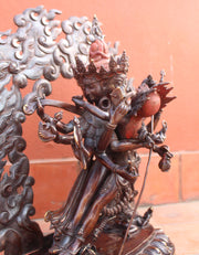 21-Inch Copper Oxidized Chakrasamvara Shakti Statue