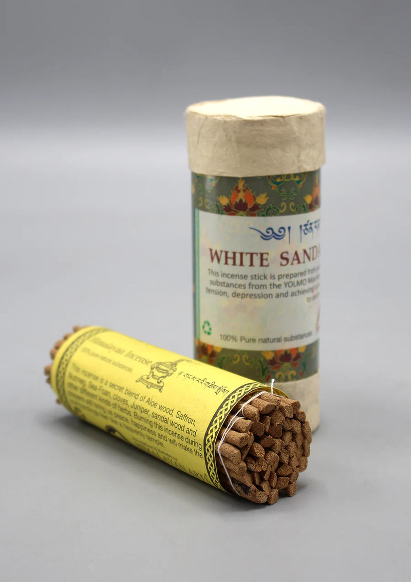 Pure White Sandalwood Incense Sticks - Natural Tibetan Calming Fragrance - 2