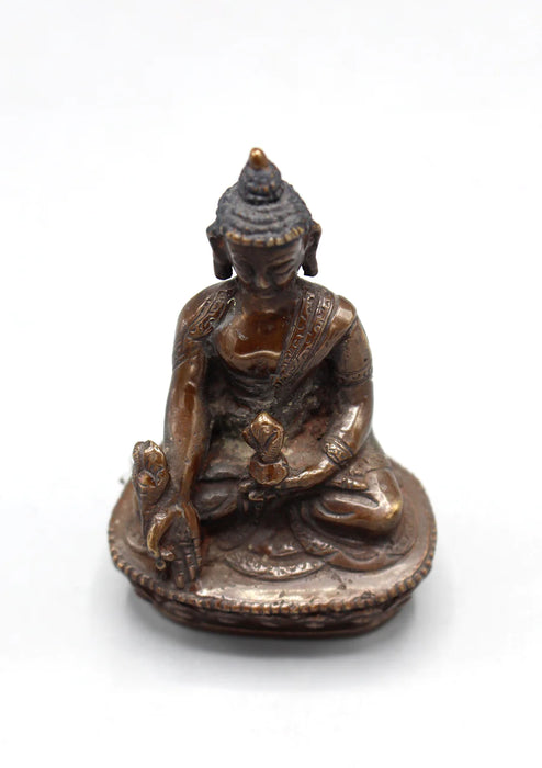 3.2-Inch Copper Oxidized Medicine Buddha Statue