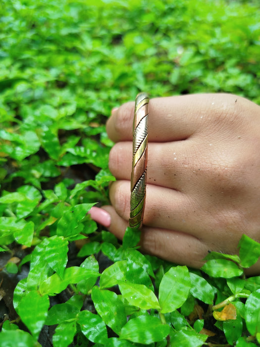 Copper and brass bracelet, Hand Forged 100% Pure Copper Bracelet. Solid  Arthritis Relief Bracelet