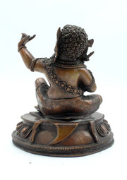 6-Inch Copper Kubera Jambhala Statue - God of Wealth and Prosperity - 2