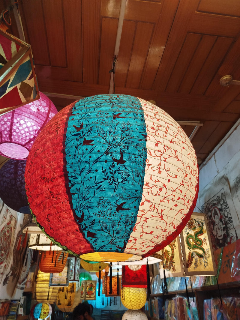 21" Paper Lampshade – Handmade Sustainable Hanging Light Shade – Eco-Friendly  -Fair Trade Lokta Paper