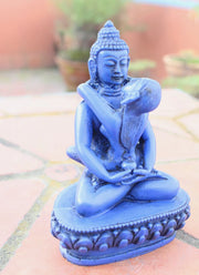 5-Inch Blue Buddha Shakti Yab Yum Resin Statue