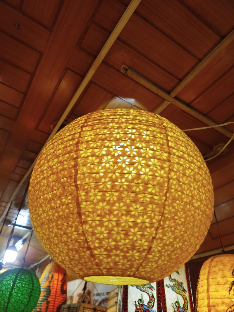 21" Paper Lampshade – Handmade Sustainable Hanging Light Shade – Eco-Friendly  -Fair Trade Lokta Paper